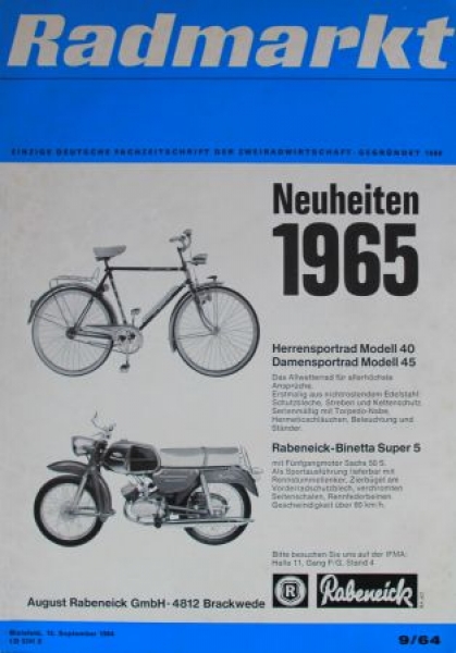 "Radmarkt - Fachzeitschrift der Zweiradwirtschaft" Bike-Magazine 1964 (6582)